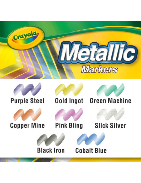 Marcadores Metálicos Crayola 8 Colores Brillantes