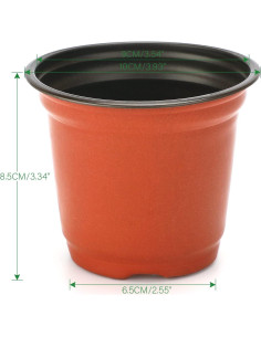 Macetas de Plástico KINGLAKE 100 Pcs 10 cm Rojo para Vivero 2