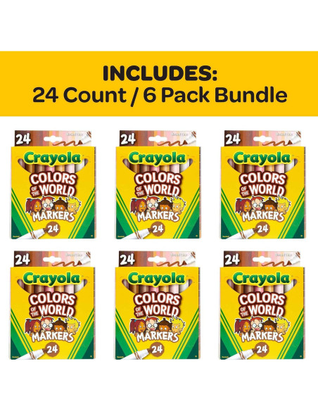 Marcadores Crayola Colores del Mundo - 144 tonos de piel
