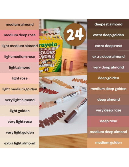 Marcadores Crayola Colores del Mundo - 144 tonos de piel