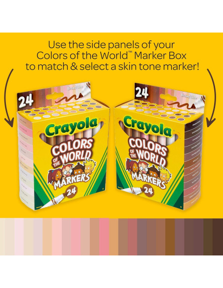 Marcadores Crayola Colores del Mundo - 144 tonos de piel