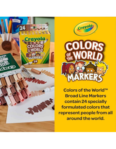Marcadores Crayola Colores del Mundo - 144 tonos de piel