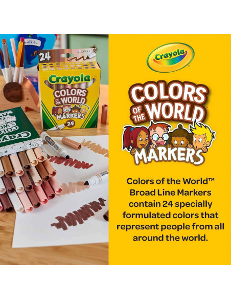 Marcadores Crayola Colores del Mundo - 144 tonos de piel