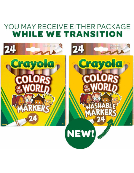 Marcadores Crayola Colores del Mundo - 144 tonos de piel