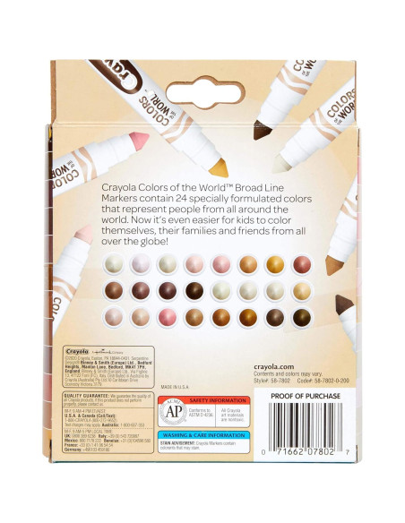 Marcadores Crayola Colores del Mundo - 144 tonos de piel