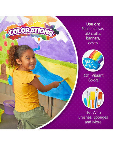 Pintura Tempera Lavable Colorations 19 Colores No Tóxica