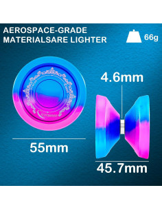 Yoyo WATIEOBOO Profesional Doble Función 68g Azul Rosa 2