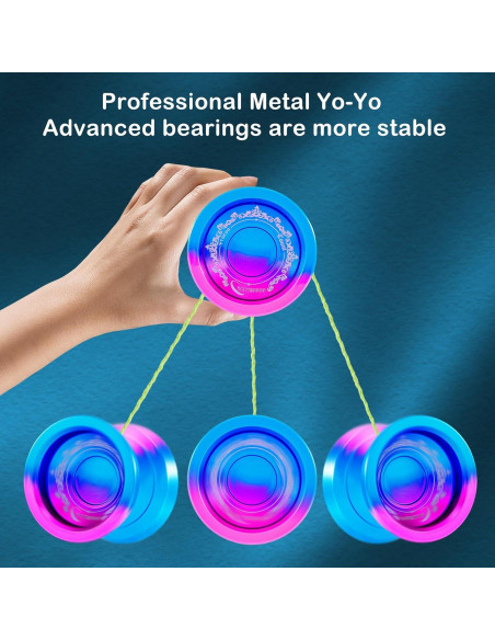 Yoyo WATIEOBOO Profesional Doble Función 68g Azul Rosa