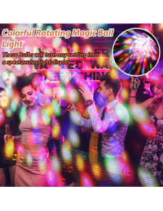 Paquete de 4 luces disco LED MIKWOAB DSK-4G RGB enchufables 2