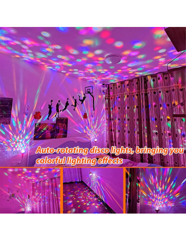 Paquete de 4 luces disco LED MIKWOAB DSK-4G RGB enchufables