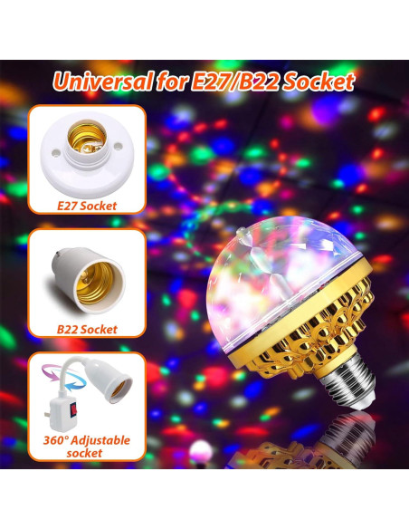 Paquete de 4 luces disco LED MIKWOAB DSK-4G RGB enchufables