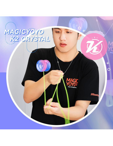 Yoyo MAGICYOYO K2 Crystal para Niños Principiantes - Azul Rosa