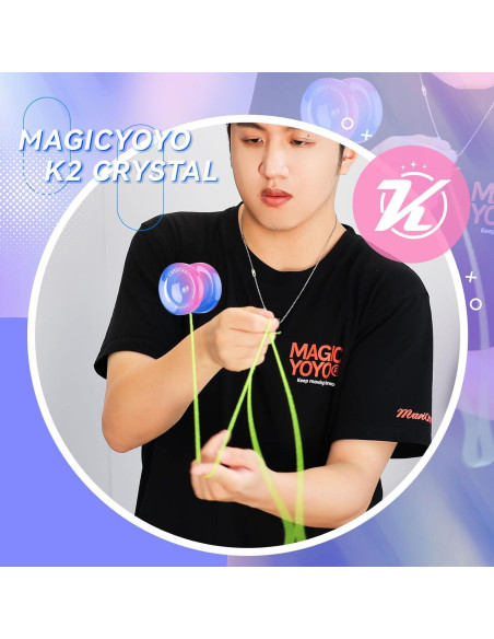 Yoyo MAGICYOYO K2 Crystal para Niños Principiantes - Azul Rosa