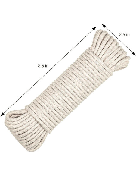 Cuerda de Algodón Natural SteadMax 61m 5mm Alta Resistencia