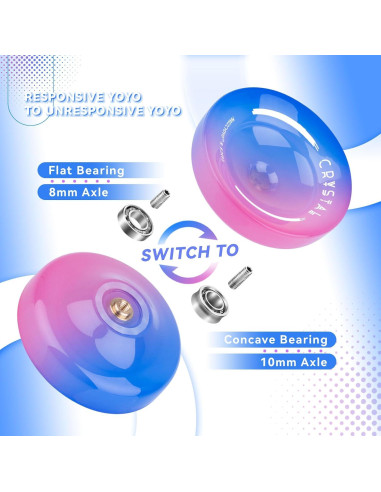Yoyo MAGICYOYO K2 Crystal para Niños Principiantes - Azul Rosa