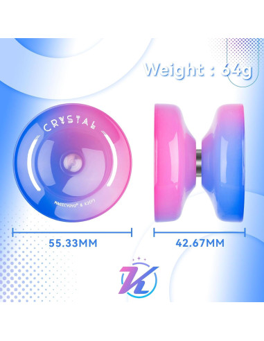 Yoyo MAGICYOYO K2 Crystal para Niños Principiantes - Azul Rosa