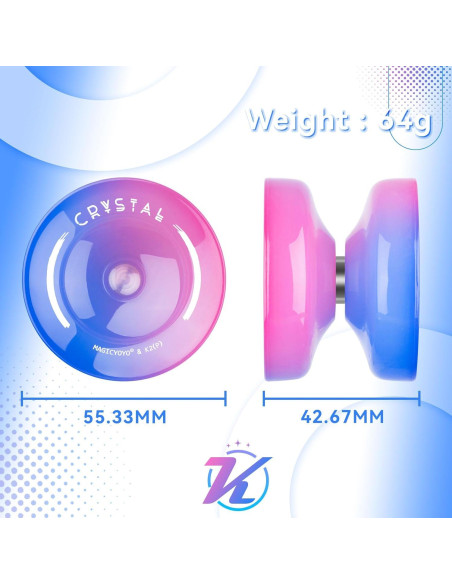 Yoyo MAGICYOYO K2 Crystal para Niños Principiantes - Azul Rosa