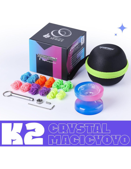 Yoyo MAGICYOYO K2 Crystal para Niños Principiantes - Azul Rosa