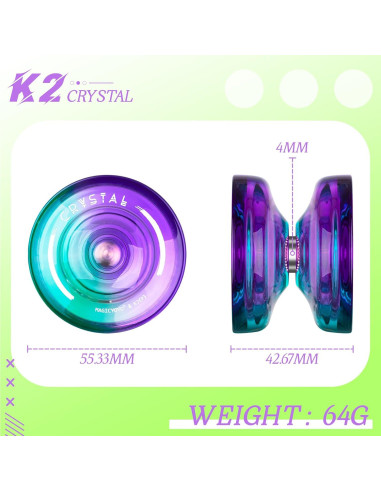 Yoyo MAGICYOYO K2 Verde Púrpura Responsivo y No Responsivo