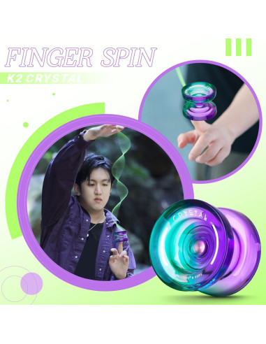 Yoyo MAGICYOYO K2 Verde Púrpura Responsivo y No Responsivo