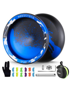 Yoyo Profesional MAGICYOYO V10 Metal Doble Propósito Negro Azul