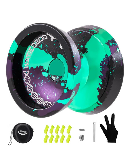 Yoyo Profesional WATIEOBOO para Niños y Adultos - Negro Verde Púrpura