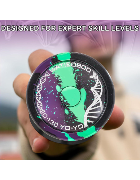 Yoyo Profesional WATIEOBOO para Niños y Adultos - Negro Verde Púrpura