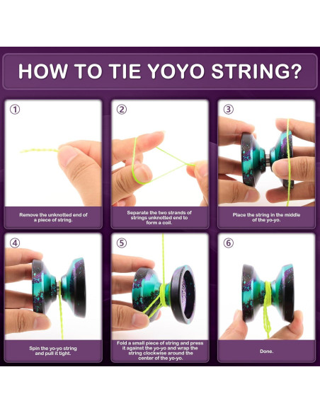 Yoyo Profesional WATIEOBOO para Niños y Adultos - Negro Verde Púrpura