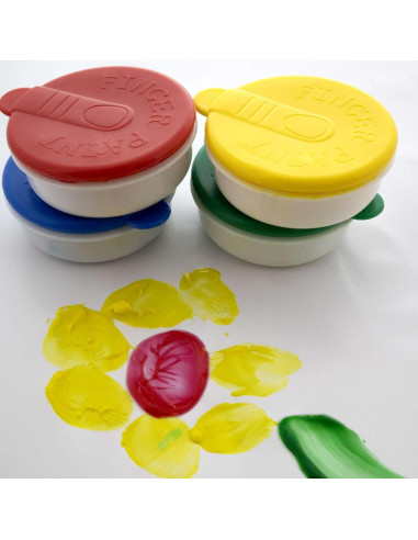 Juego de Pintura con Dedos BAZIC 160ml No Tóxica 4 Colores