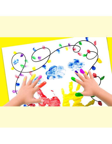 Juego de Pintura con Dedos BAZIC 160ml No Tóxica 4 Colores