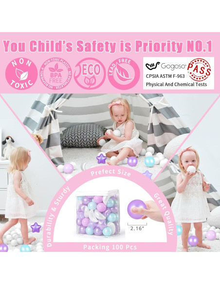 Bolas de Piscina GOGOSO 100PCS Estrellas y Lunas