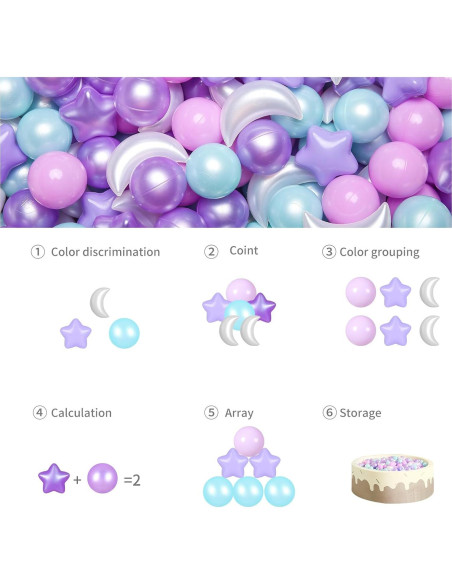 Bolas de Piscina GOGOSO 100PCS Estrellas y Lunas