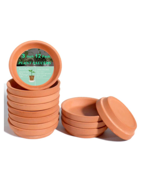 Platillos de Terracota Vensovo 3" para Macetas - 12 Pcs