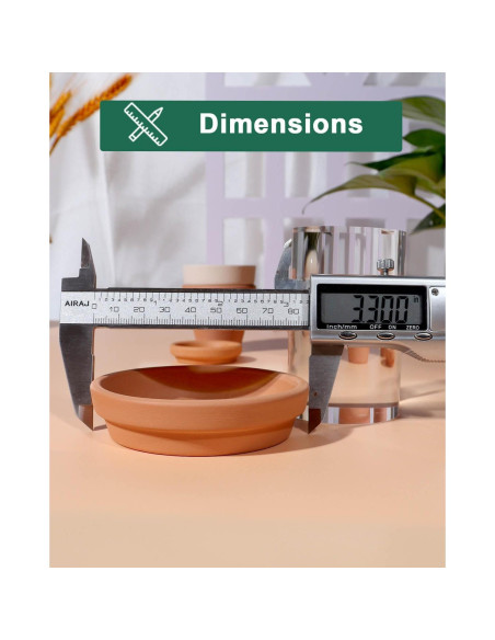 Platillos de Terracota Vensovo 3" para Macetas - 12 Pcs