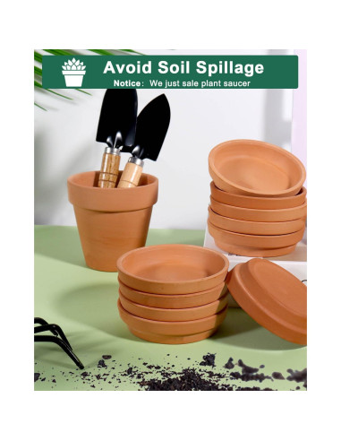 Platillos de Terracota Vensovo 3" para Macetas - 12 Pcs