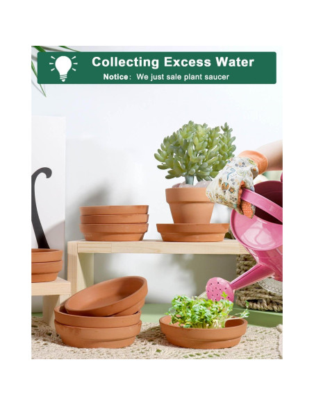 Platillos de Terracota Vensovo 3" para Macetas - 12 Pcs
