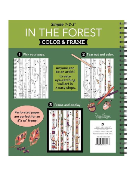 Color & Frame - In the Forest (Adult Coloring Book)