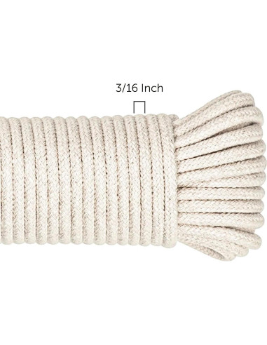 Cuerda de Algodón Natural SteadMax 61m 5mm Alta Resistencia