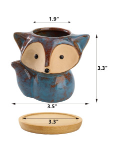 Macetas de Cerámica Dicunoy en Forma de Zorro - 6 Piezas 2