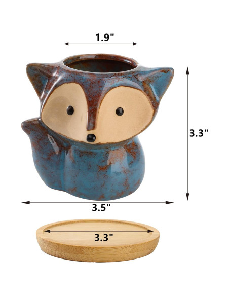 Macetas de Cerámica Dicunoy en Forma de Zorro - 6 Piezas