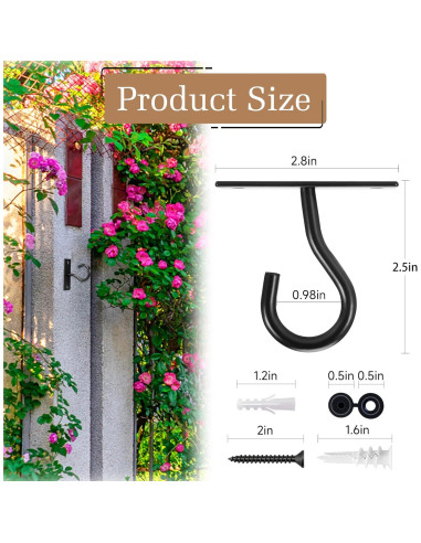 Ganchos de Techo AnDock para Colgar Plantas - 2 Paquete 50kg