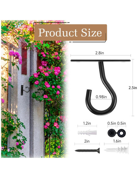 Ganchos de Techo AnDock para Colgar Plantas - 2 Paquete 50kg