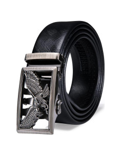 Cinturón Ratchet Barry.Wang Cuero Genuino Negro 2.86cm