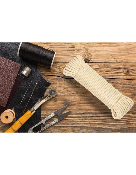 Cuerda de Algodón Natural SteadMax 61m 5mm Alta Resistencia