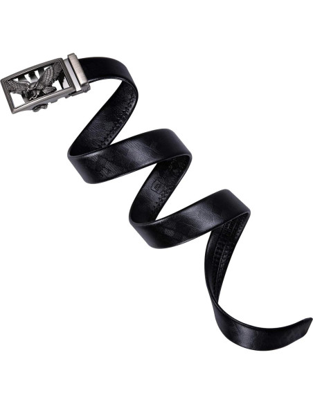 Cinturón Ratchet Barry.Wang Cuero Genuino Negro 2.86cm