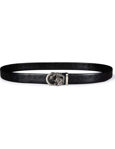 Cinturón Ratchet Barry.Wang Cuero Genuino Negro 2.86cm