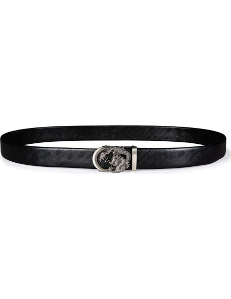 Cinturón Ratchet Barry.Wang Cuero Genuino Negro 2.86cm