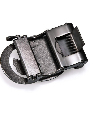 Cinturón Ratchet Barry.Wang Cuero Genuino Negro 2.86cm