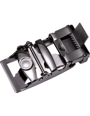 Cinturón Ratchet Barry.Wang Cuero Genuino Negro 2.86cm