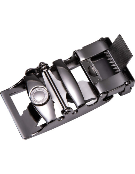 Cinturón Ratchet Barry.Wang Cuero Genuino Negro 2.86cm